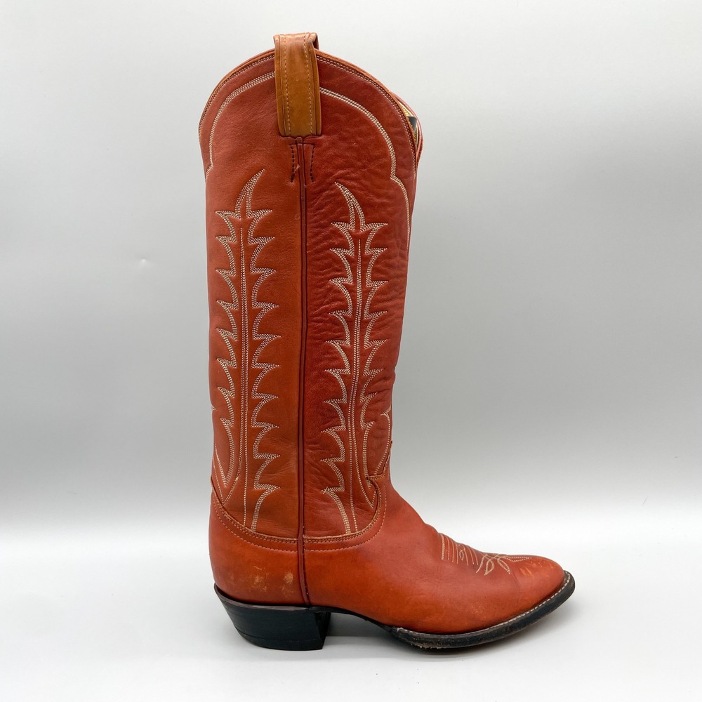 Tony Lama Vintage Womens 360 6C Western Boots Red Brown Leather Tall Cowboy